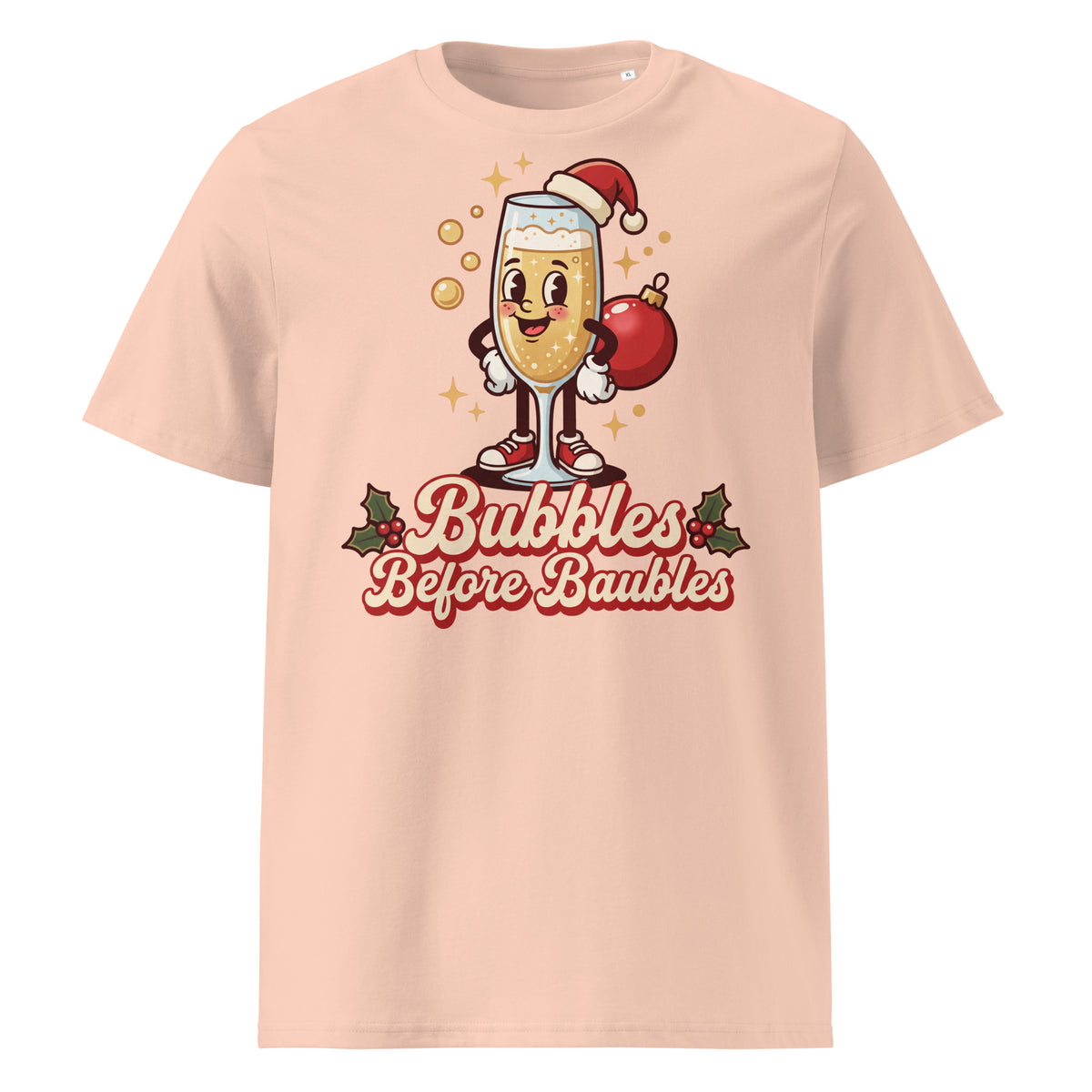 Bubbles Before Baubles Christmas T-Shirt (Pastels) - Ricki Robin