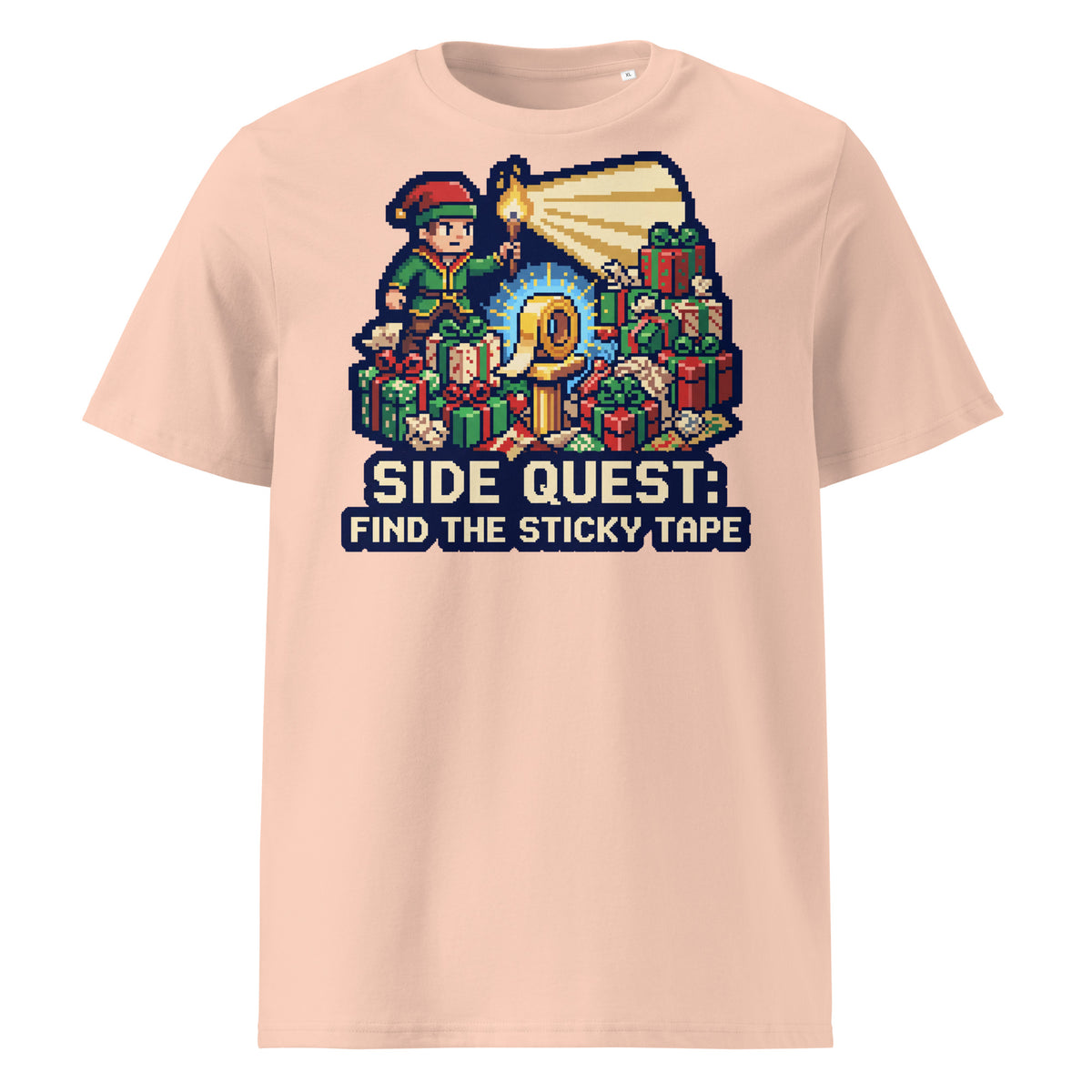 Side Quest: Find The Sticky Tape Christmas T-Shirt (Pastels) - Ricki Robin