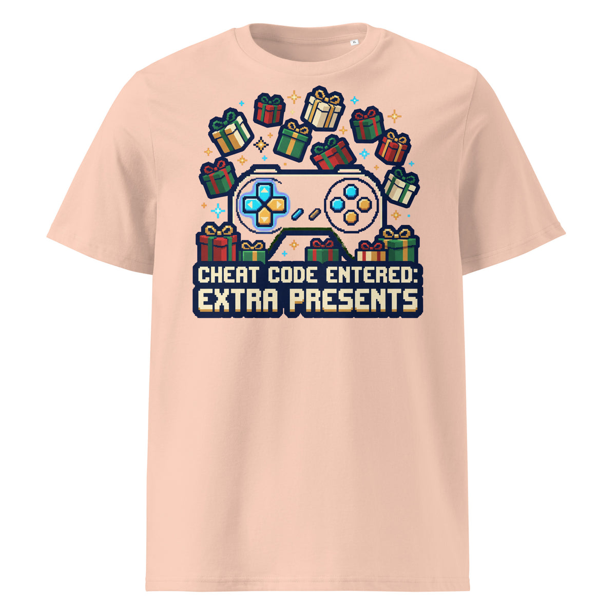 Cheat Code: Extra Presents Christmas T-Shirt (Pastels) - Ricki Robin