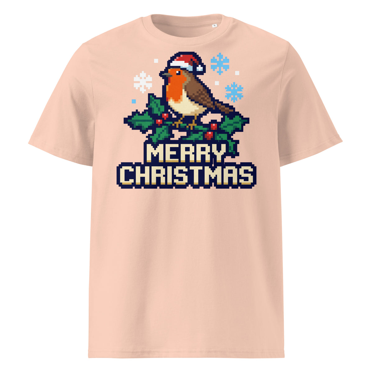 8-Bit Robin Christmas T-Shirt (Pastels) - Ricki Robin