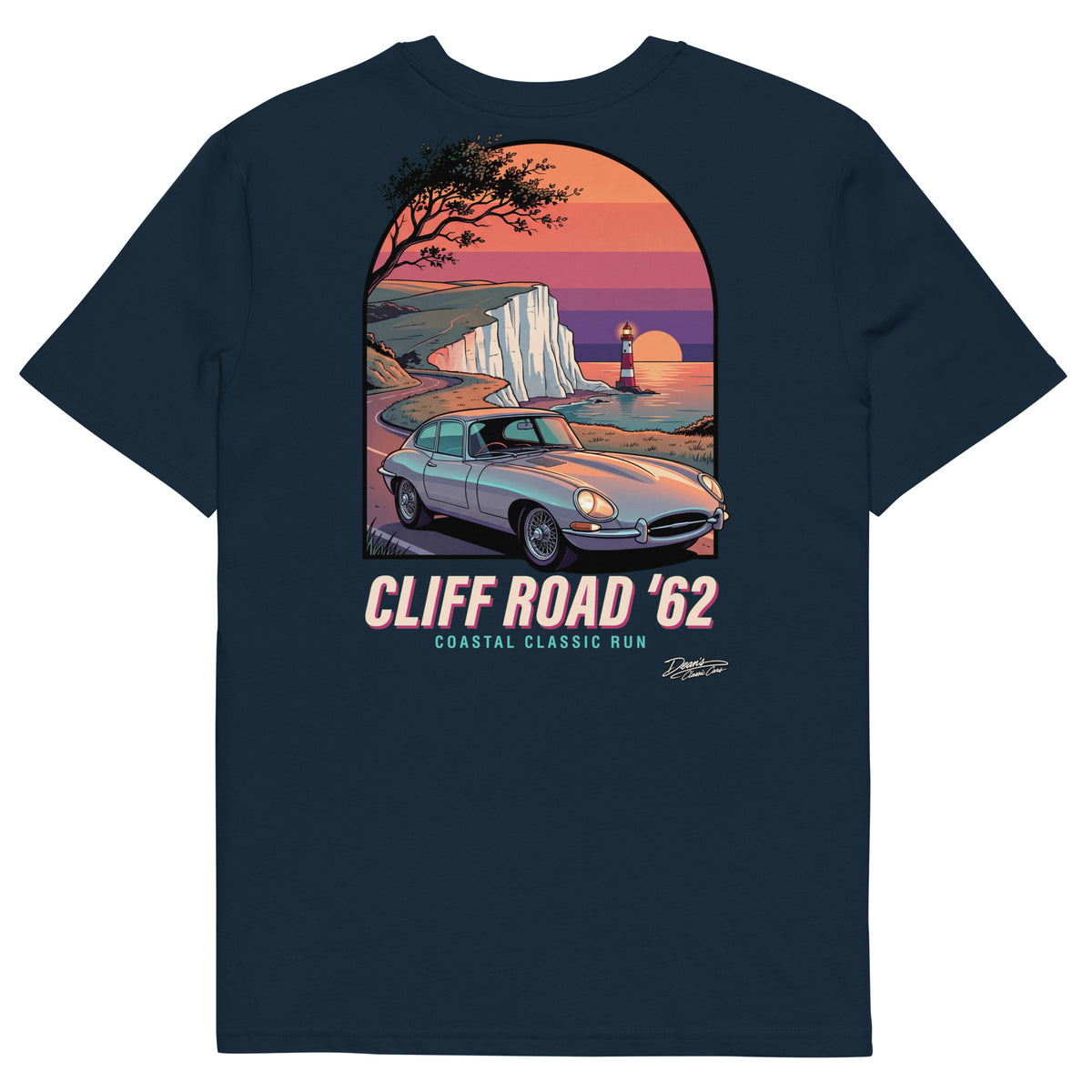 E Type Cliff Road T-Shirt - Dean's Classic Cars