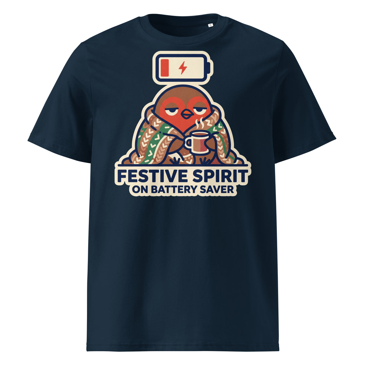 Festive Spirit On Battery Saver Christmas T-Shirt - Ricki Robin