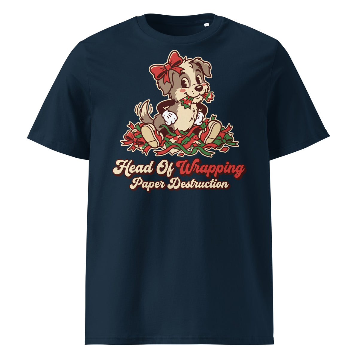 Head Of Wrapping Paper Destruction Christmas T-Shirt - Ricki Robin