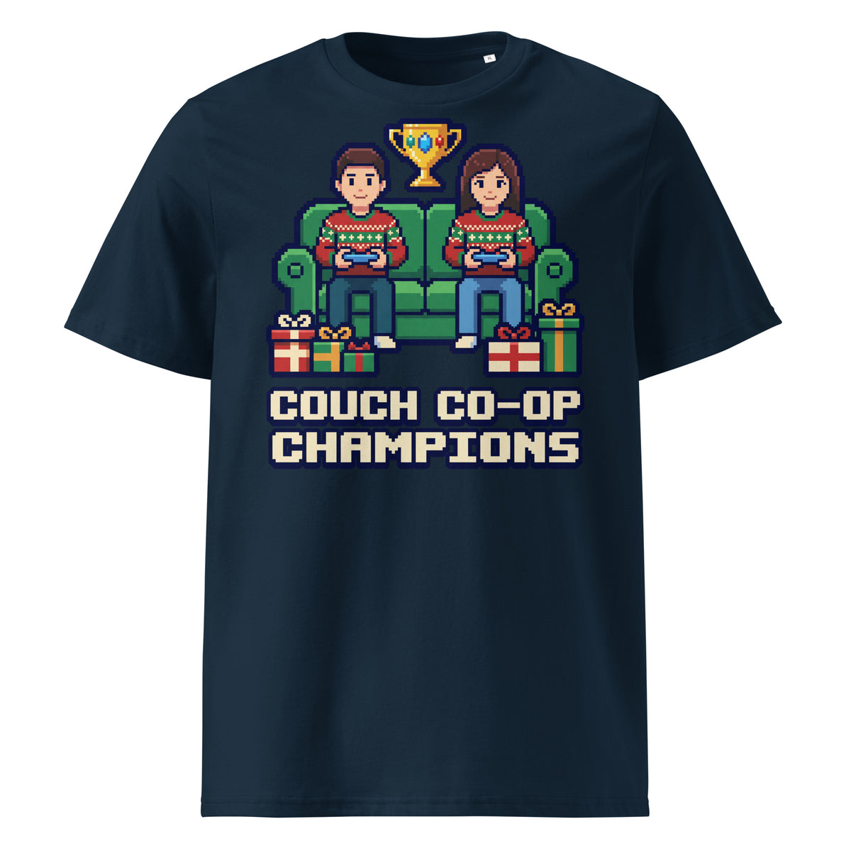 Couch Co-op Champions Christmas T-Shirt - Ricki Robin