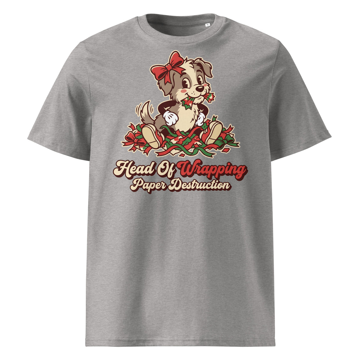 Head Of Wrapping Paper Destruction Christmas T-Shirt - Ricki Robin