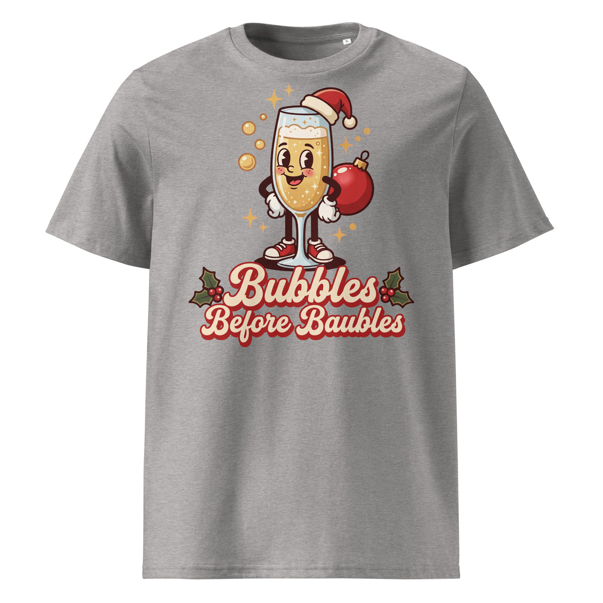 Bubbles Before Baubles Christmas T-Shirt - Ricki Robin