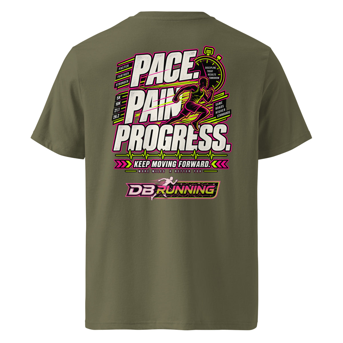 Pace. Pain. Progress Male - T-Shirt - DB Running
