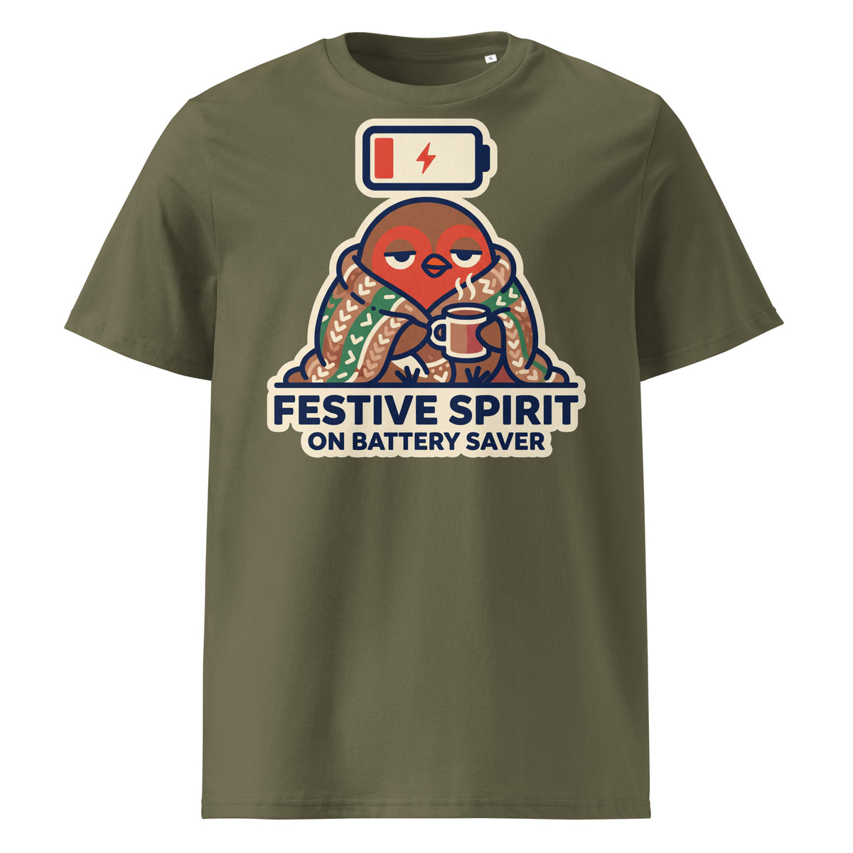 Festive Spirit On Battery Saver Christmas T-Shirt - Ricki Robin