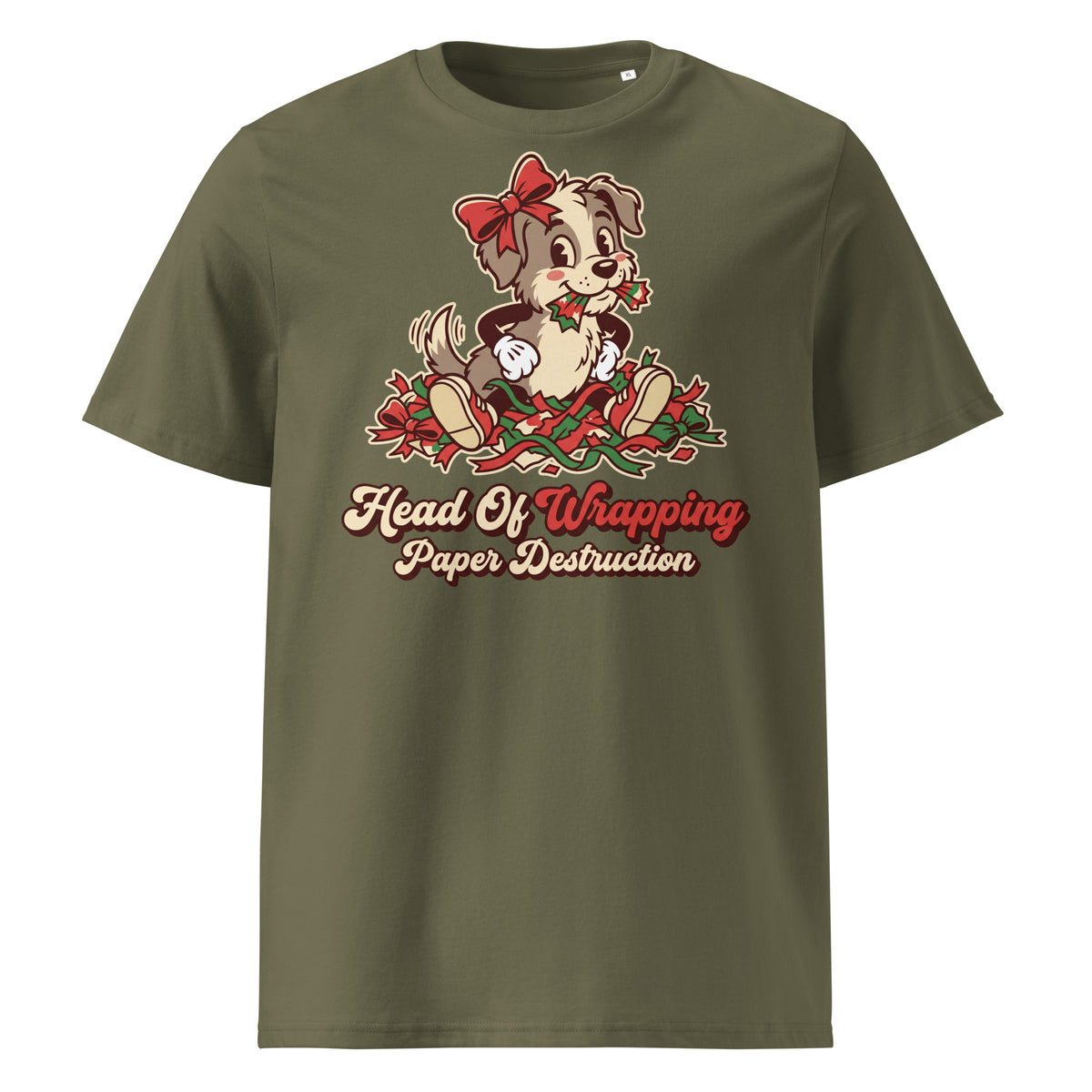 Head Of Wrapping Paper Destruction Christmas T-Shirt - Ricki Robin