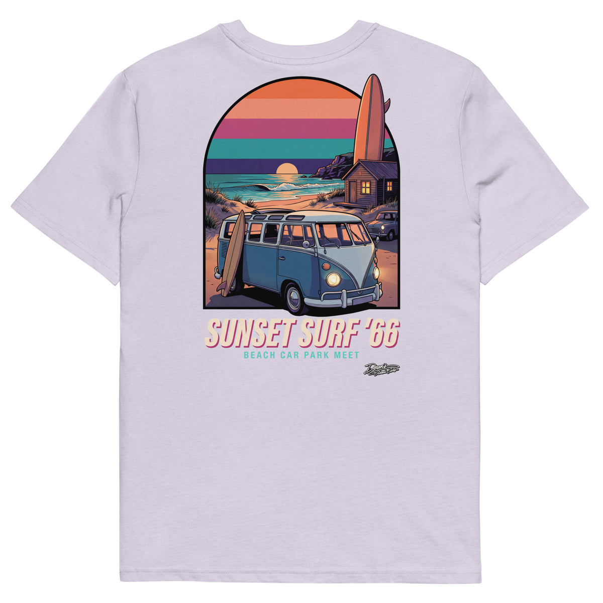 Split Screen Sunset Surf T-Shirt - Dean's Classic Cars