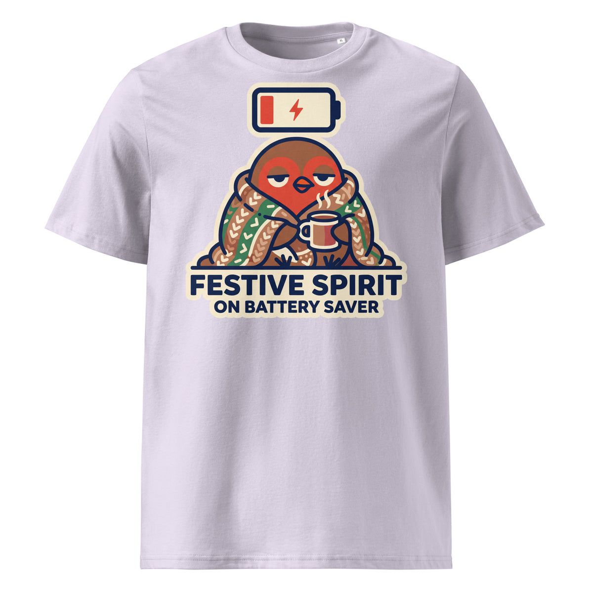 Festive Spirit On Battery Saver Christmas T-Shirt (Pastels) - Ricki Robin