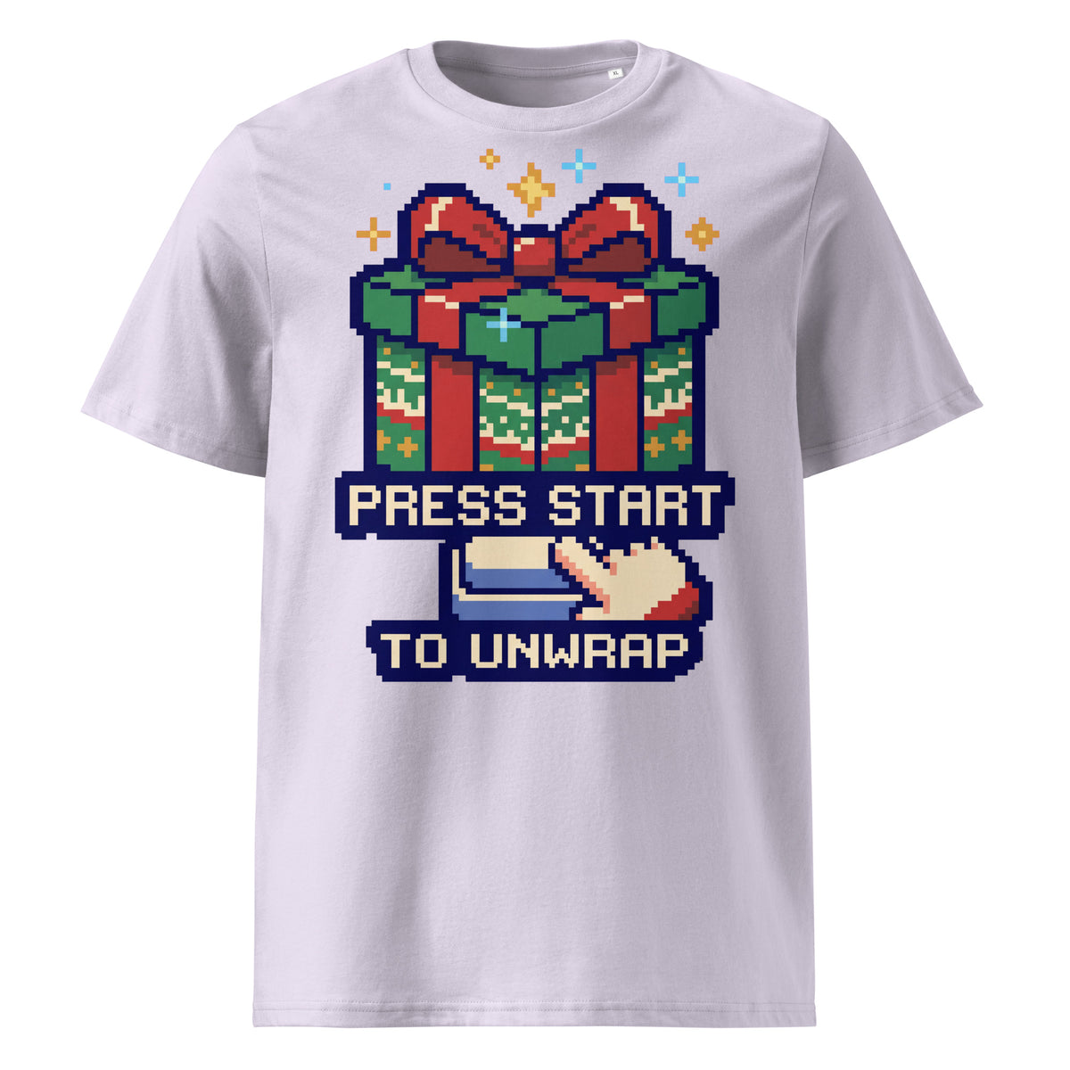 Press Start To Unwrap Christmas T-Shirt (Pastels) - Ricki Robin