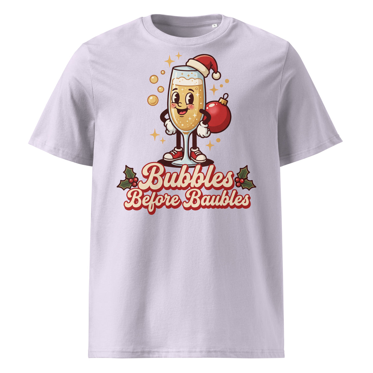 Bubbles Before Baubles Christmas T-Shirt (Pastels) - Ricki Robin