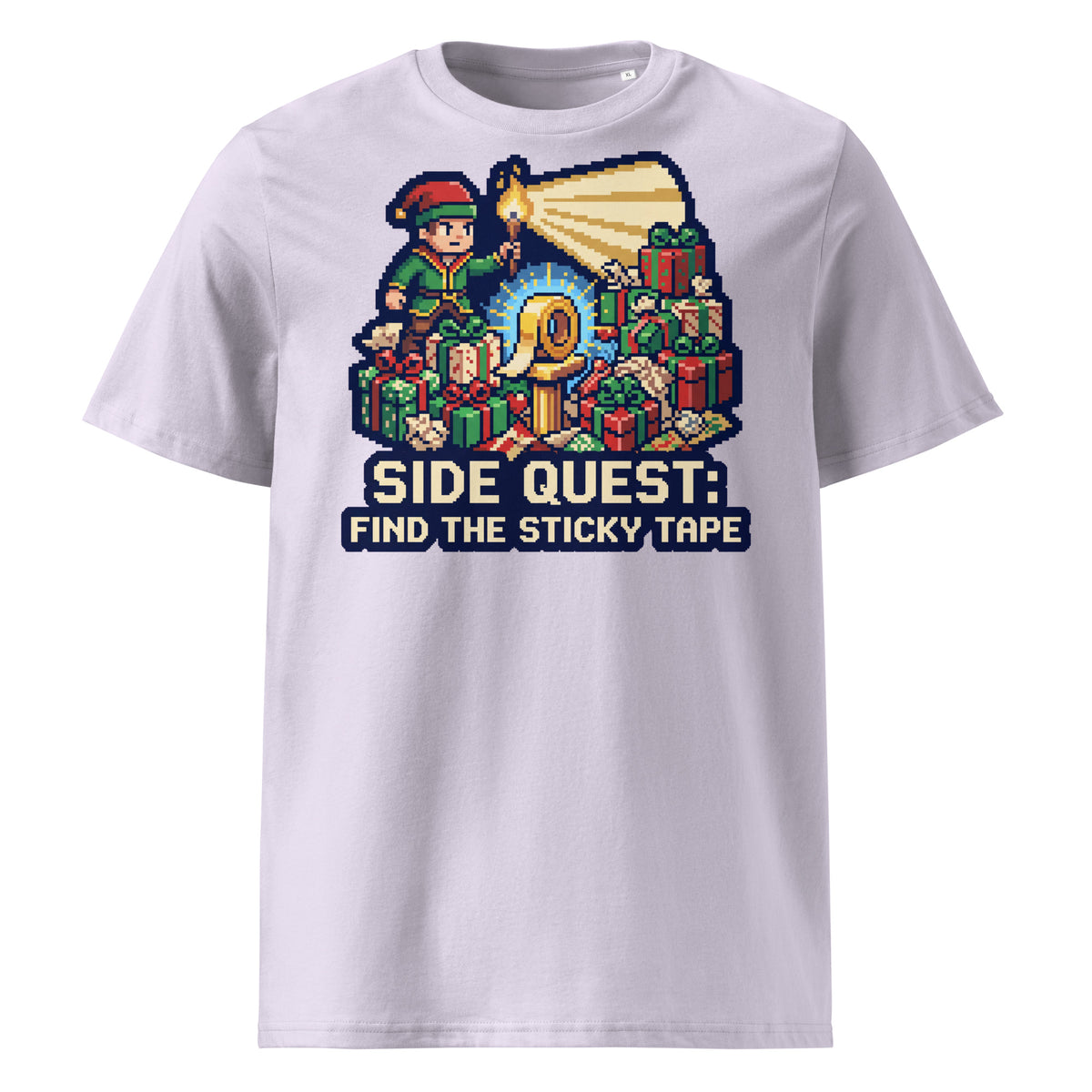 Side Quest: Find The Sticky Tape Christmas T-Shirt (Pastels) - Ricki Robin