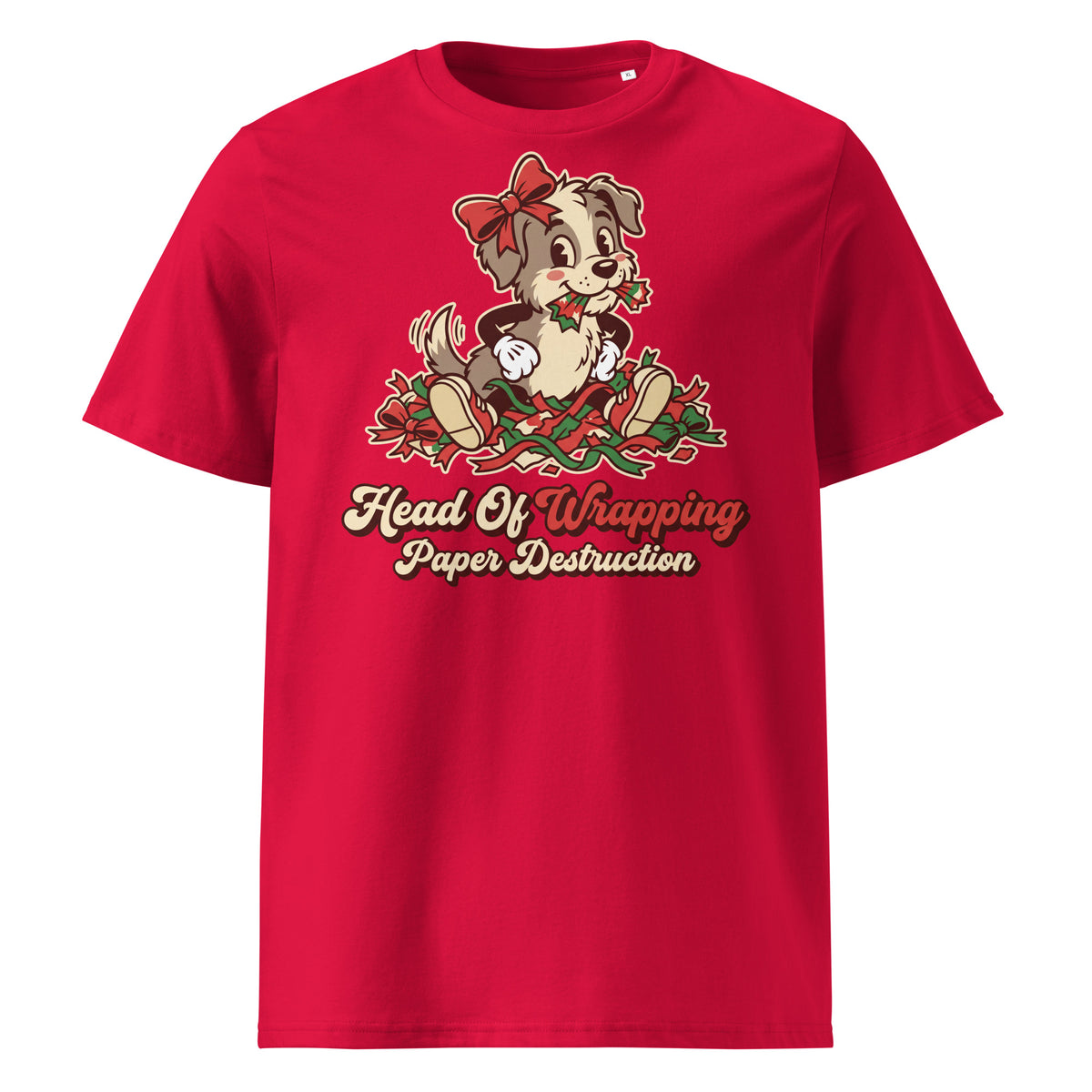 Head Of Wrapping Paper Destruction Christmas T-Shirt - Ricki Robin