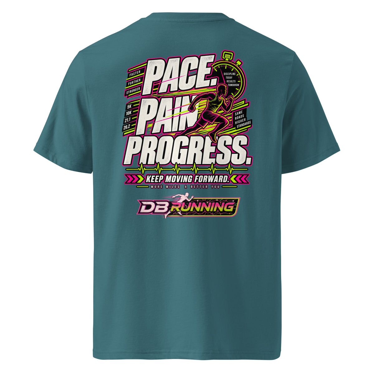Pace. Pain. Progress Male - T-Shirt - DB Running