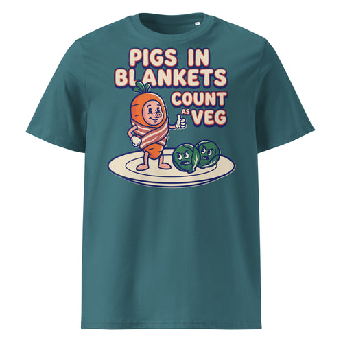 Pigs In Blankets Count As Veg Christmas T-Shirt (Pastels) - Ricki Robin