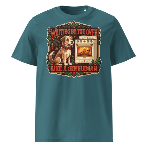 Waiting By The Oven Like A Gentleman Christmas T-Shirt (Pastels) - Ricki Robin