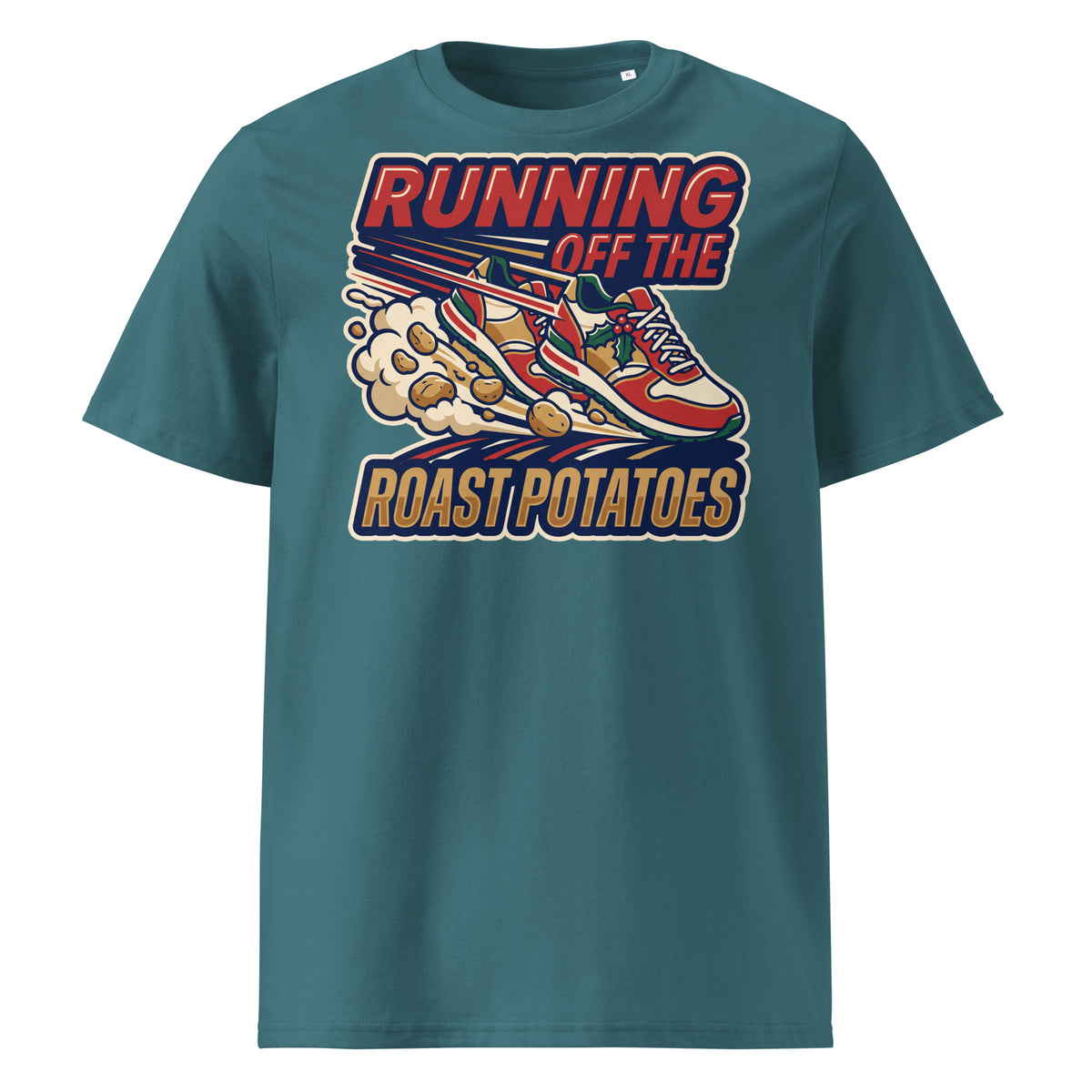 Running Off The Roast Potatoes Christmas T-Shirt (Pastels) - Ricki Robin