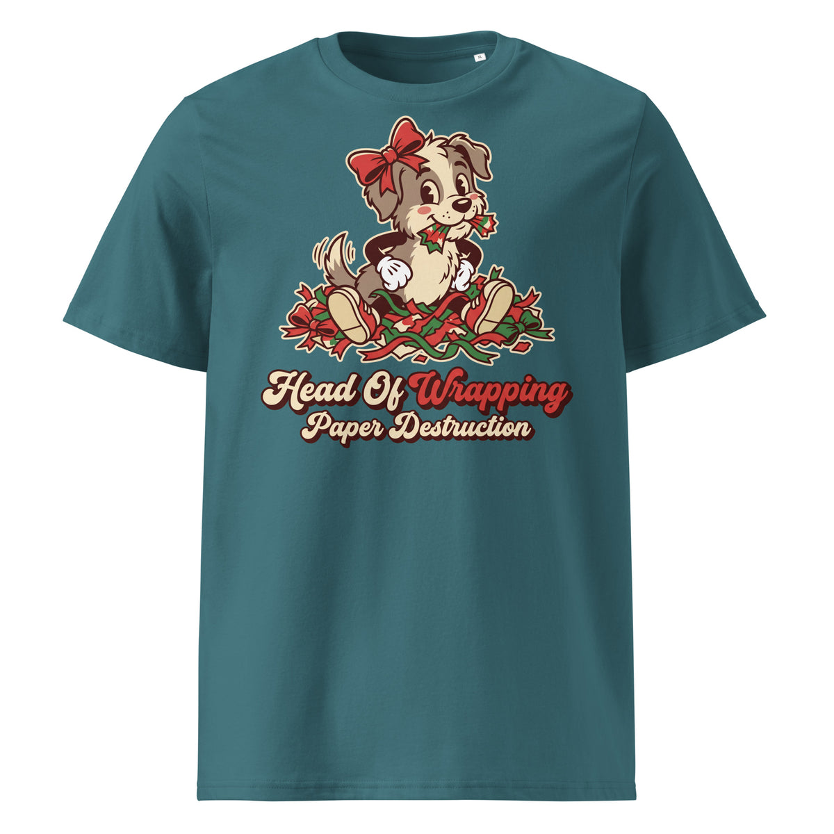 Head Of Wrapping Paper Destruction Christmas T-Shirt (Pastels) - Ricki Robin