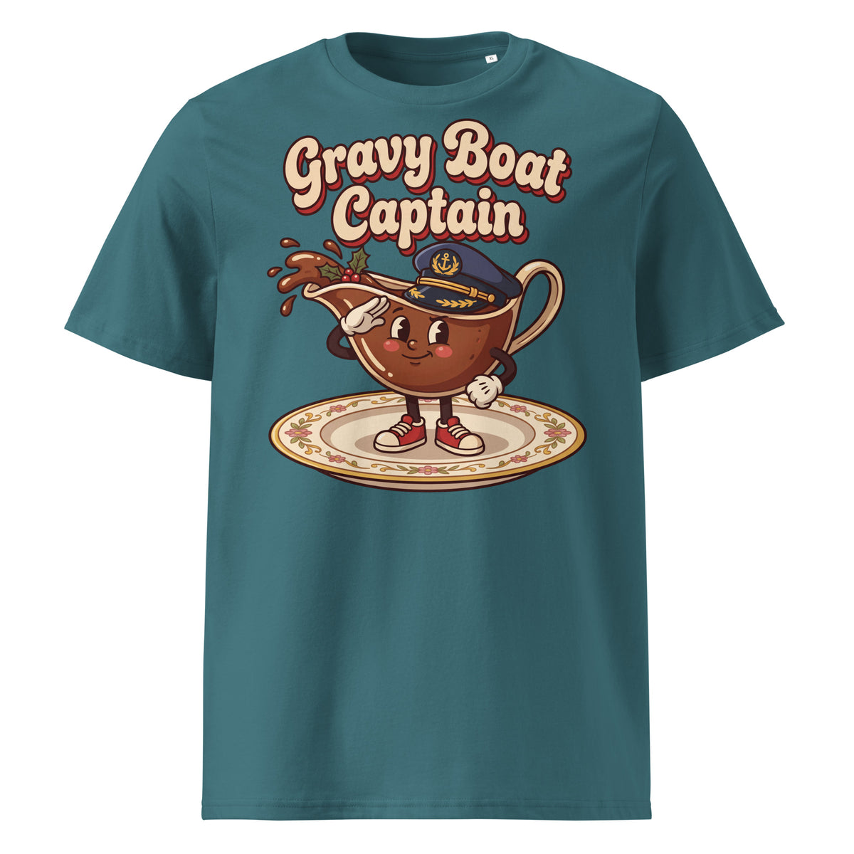Gravy Boat Captain Christmas T-Shirt (Pastels) - Ricki Robin