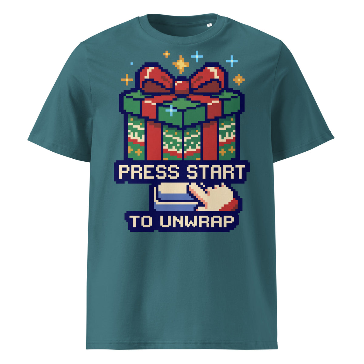 Press Start To Unwrap Christmas T-Shirt (Pastels) - Ricki Robin