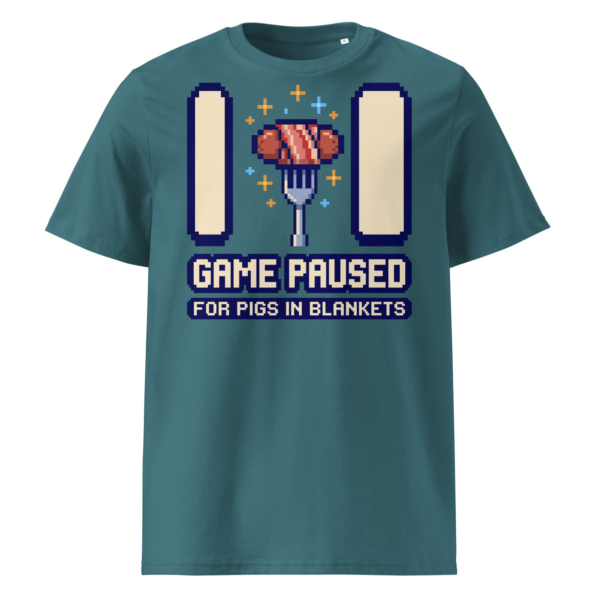 Game Paused For Pigs In Blankets Christmas T-Shirt (Pastels) - Ricki Robin