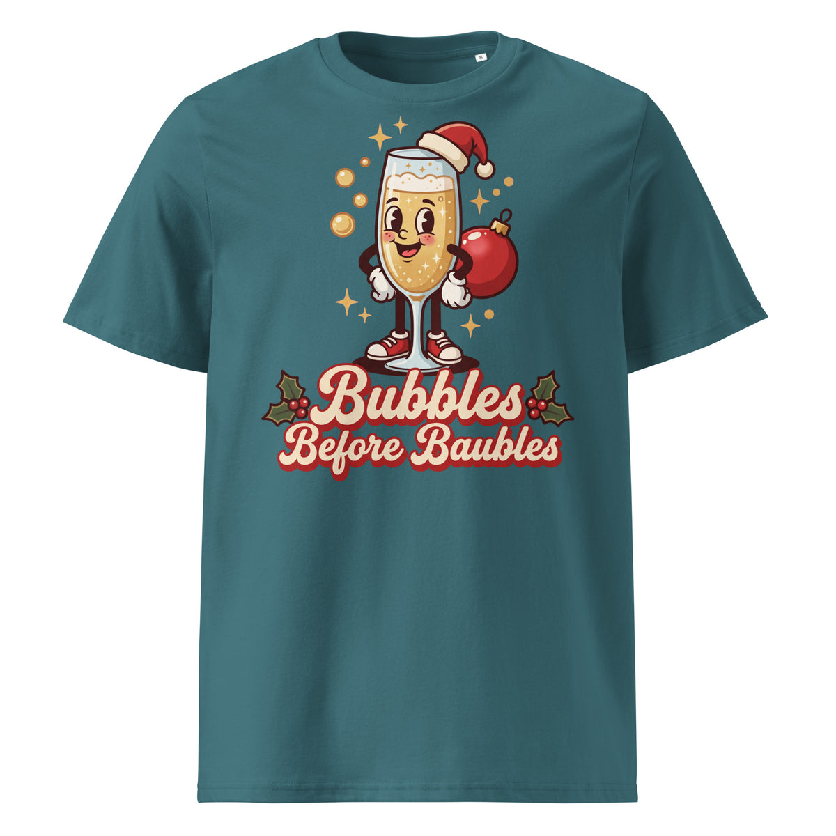 Bubbles Before Baubles Christmas T-Shirt (Pastels) - Ricki Robin
