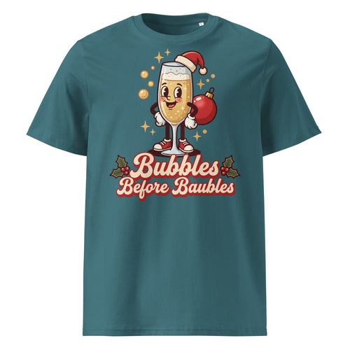 Bubbles Before Baubles Christmas T-Shirt (Pastels) - Ricki Robin