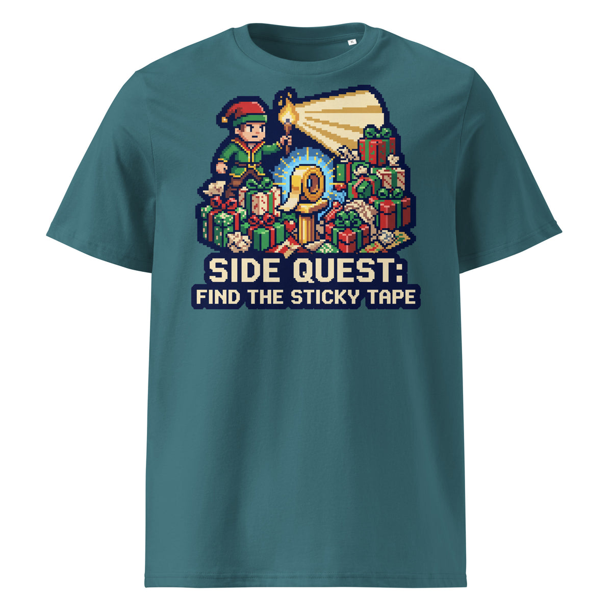 Side Quest: Find The Sticky Tape Christmas T-Shirt (Pastels) - Ricki Robin
