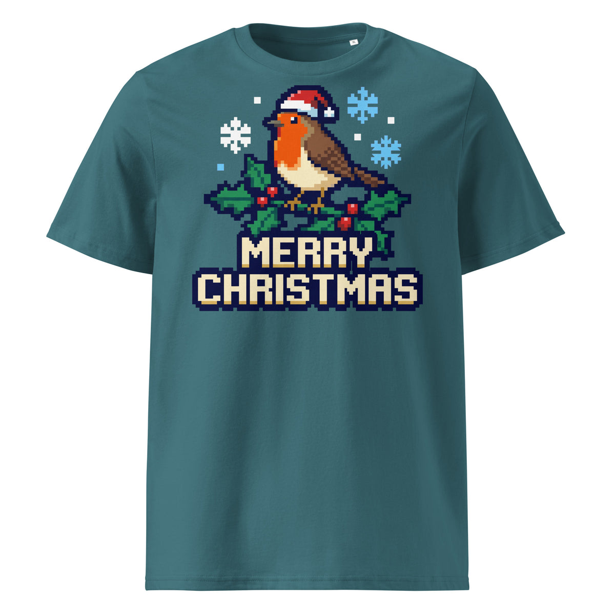 8-Bit Robin Christmas T-Shirt (Pastels) - Ricki Robin