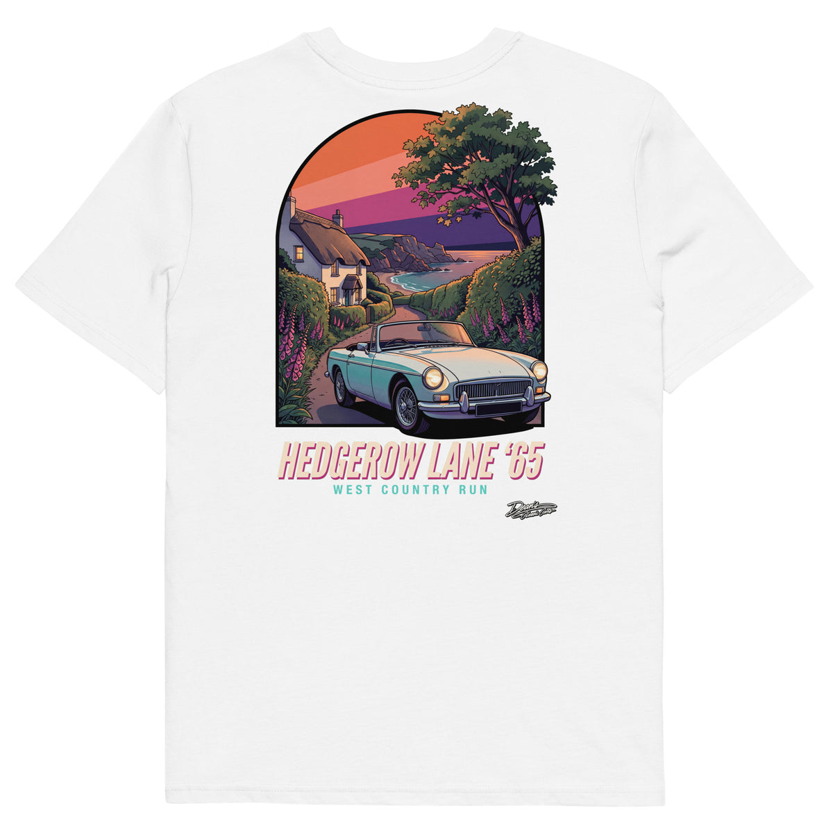 MGB Roadster Hedgerow Lane T-Shirt - Dean's Classic Cars