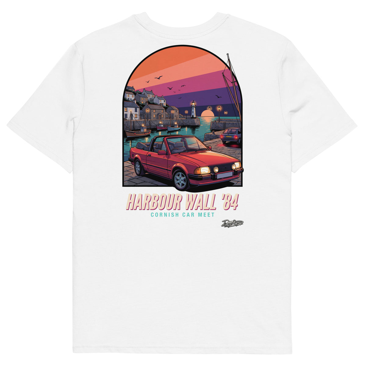 XR3i Cabriolet Harbour Wall T-Shirt - Dean's Classic Cars