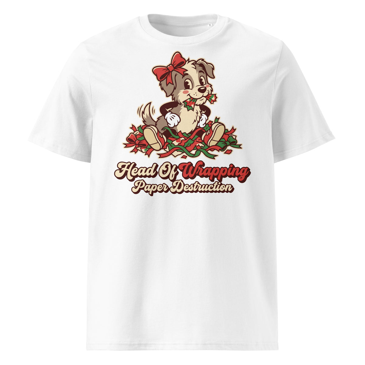 Head Of Wrapping Paper Destruction Christmas T-Shirt - Ricki Robin