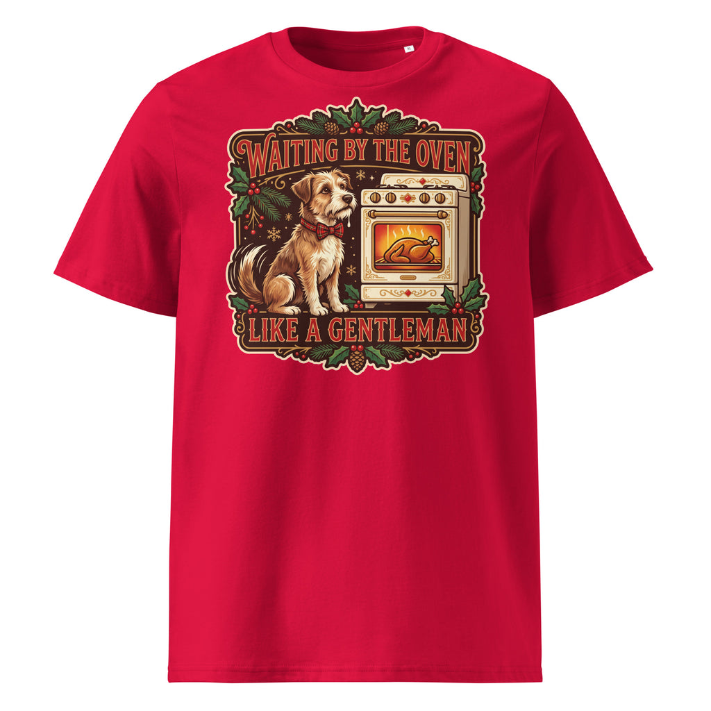Waiting By The Oven Like A Gentleman Christmas T-Shirt - Ricki Robin