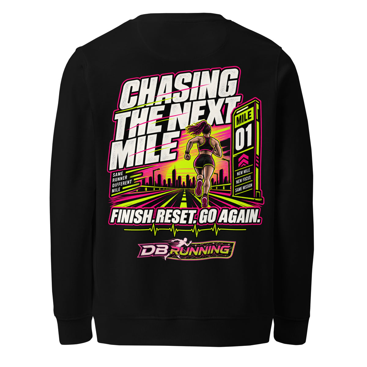 Chasing the Next Mile Female - Mid-Weight Sweatshirt - DB Running