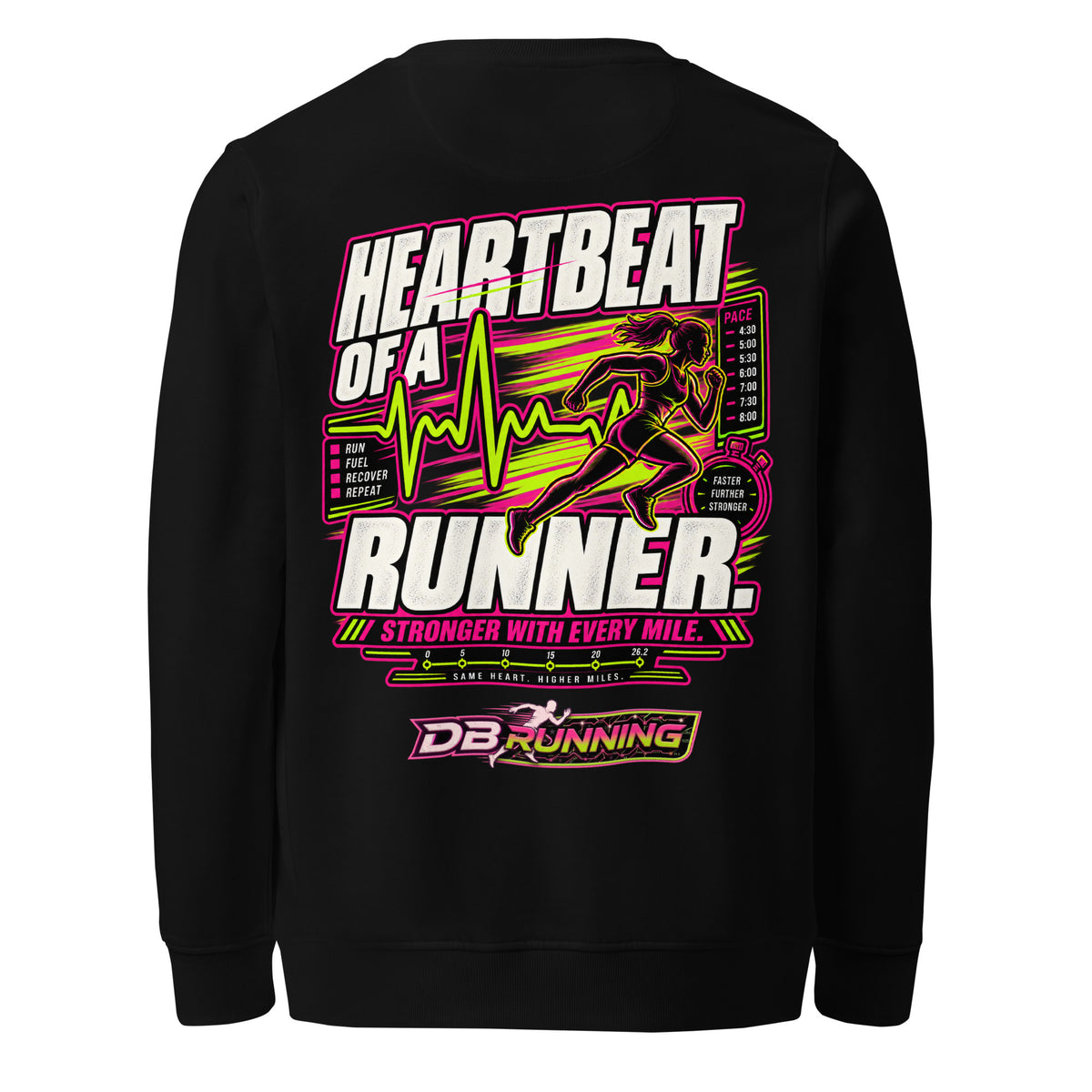 Heartbeat of a Runner Female - Mid-Weight Sweatshirt - DB Running