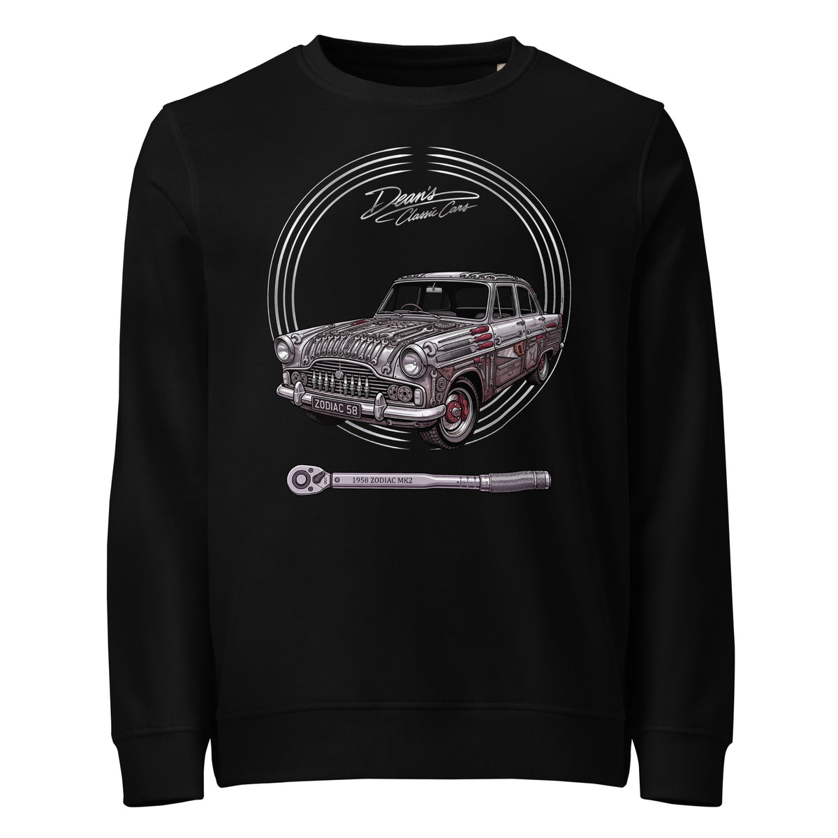 Zodiac Mk2 Plug Grille Mid-Weight Sweatshirt - Dean's Classic Cars