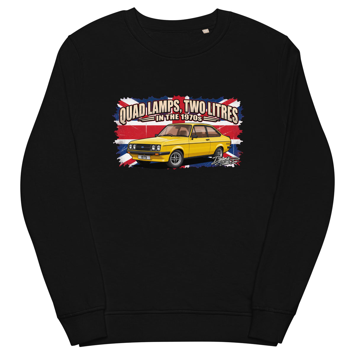 Escort RS2000 Signal Yellow Mid-Weight Sweatshirt - Dean's Classic Cars