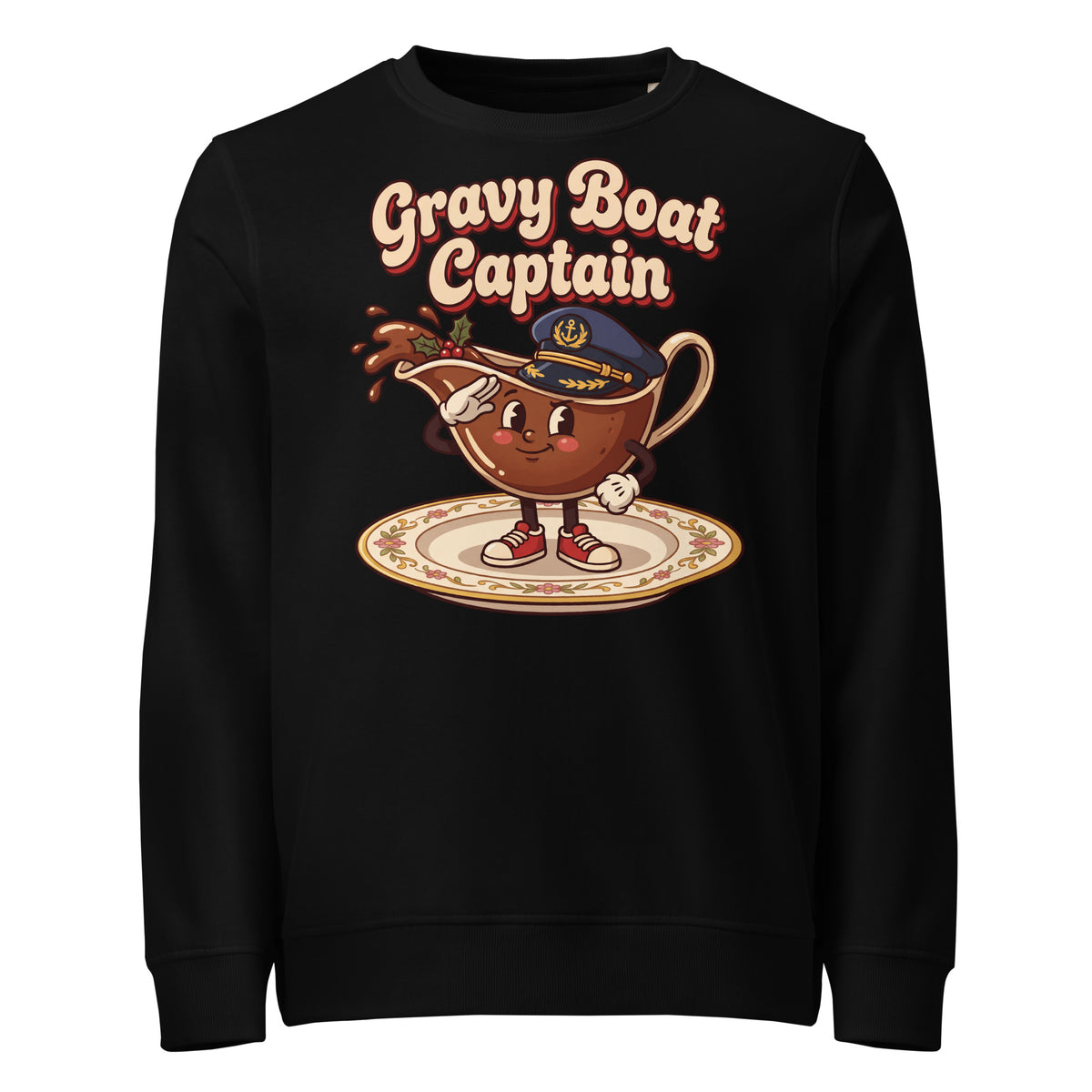 Gravy Boat Captain Christmas Mid-Weight Sweatshirt - Ricki Robin
