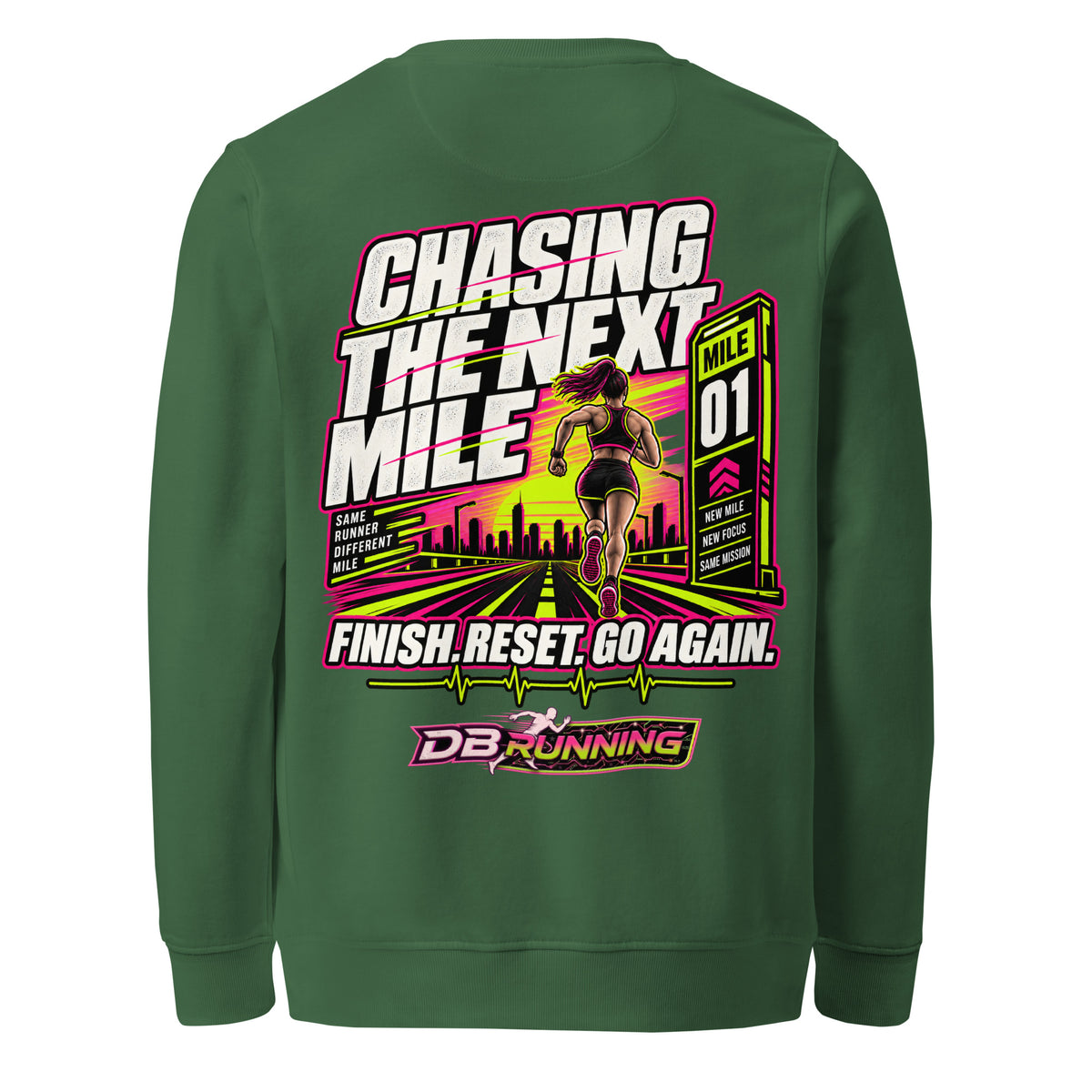 Chasing the Next Mile Female - Mid-Weight Sweatshirt - DB Running