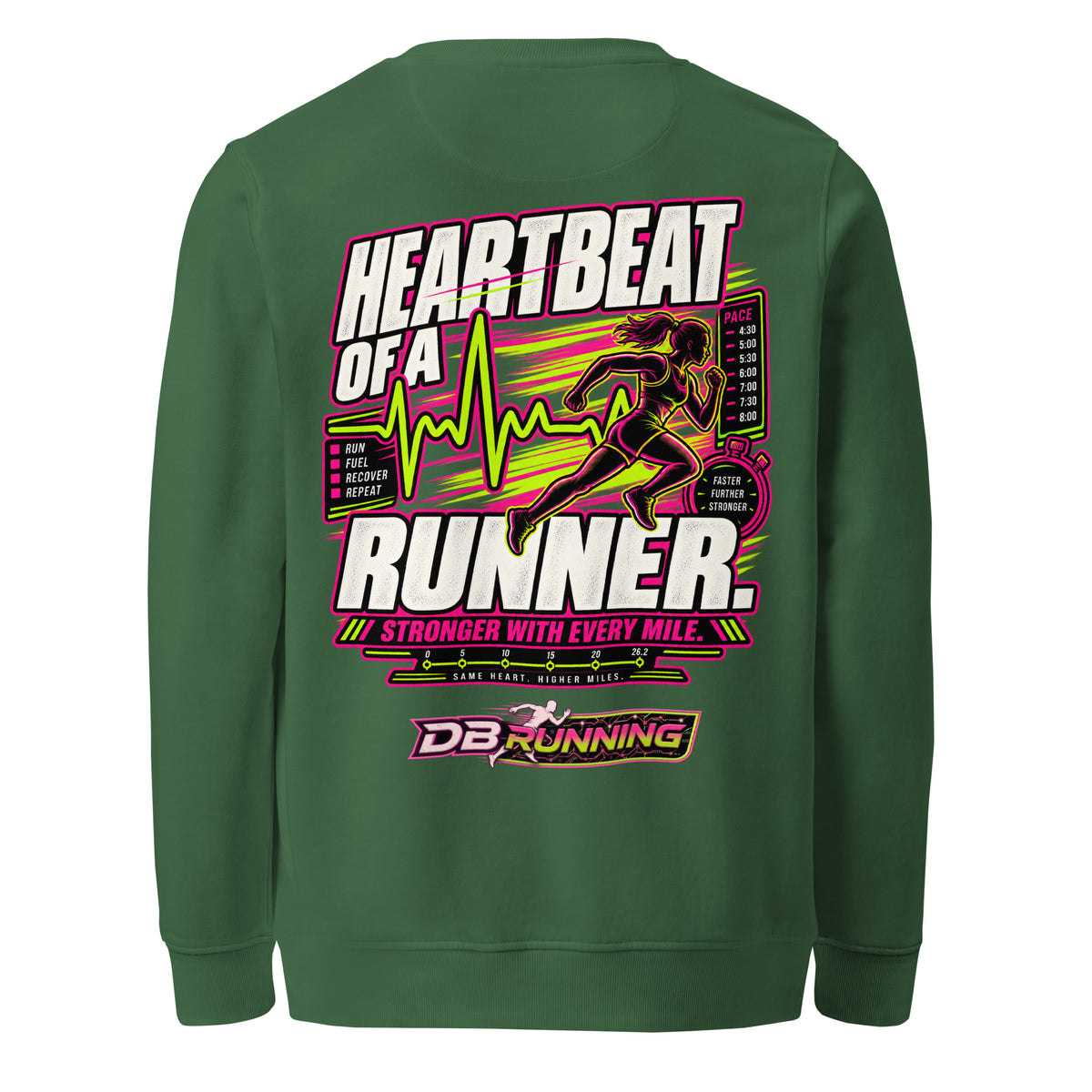 Heartbeat of a Runner Female - Mid-Weight Sweatshirt - DB Running