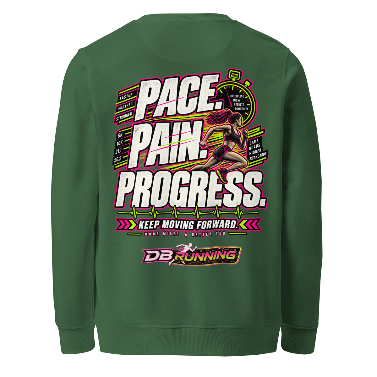 Pace. Pain. Progress Female - Mid-Weight Sweatshirt - DB Running