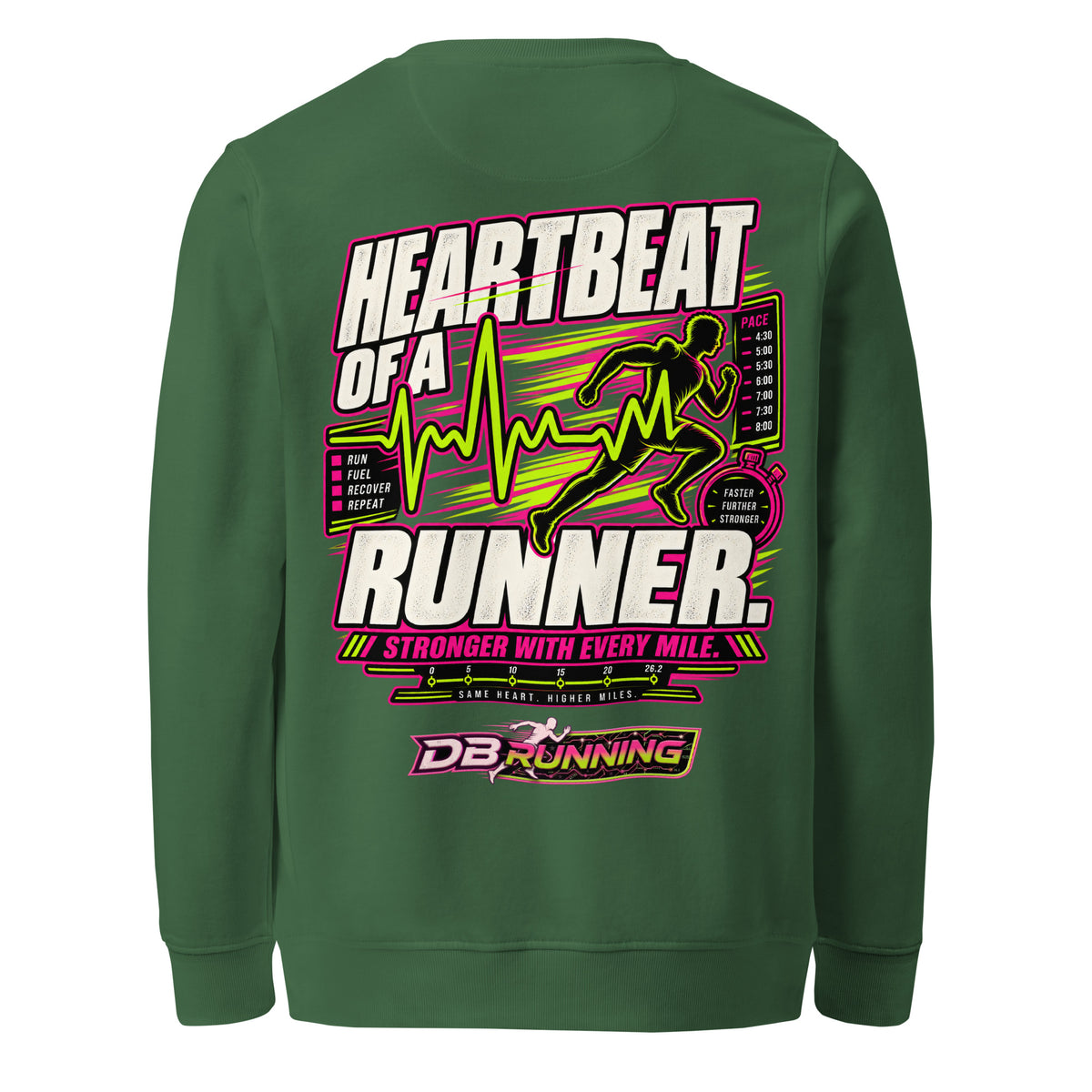 Heartbeat of a Runner Male - Mid-Weight Sweatshirt - DB Running