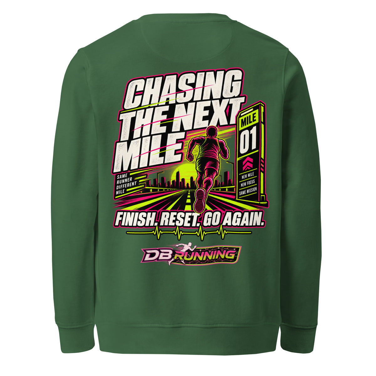 Chasing the Next Mile Male - Mid-Weight Sweatshirt - DB Running