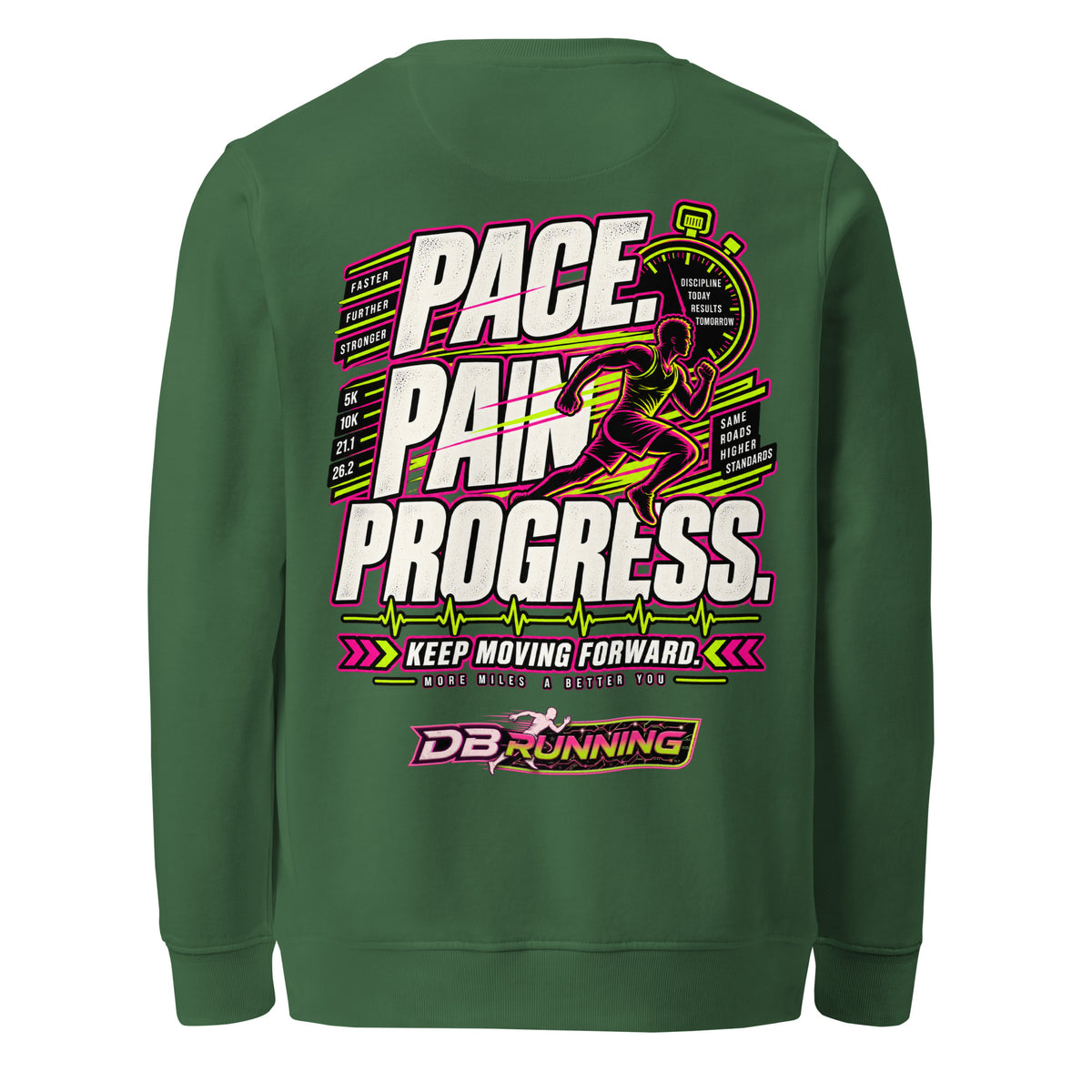 Pace. Pain. Progress Male - Mid-Weight Sweatshirt - DB Running