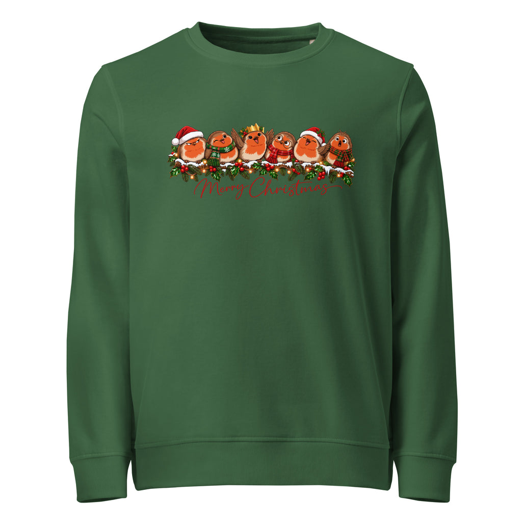 Robins on Holly Merry Christmas Mid-Weight Sweatshirt - Ricki Robin