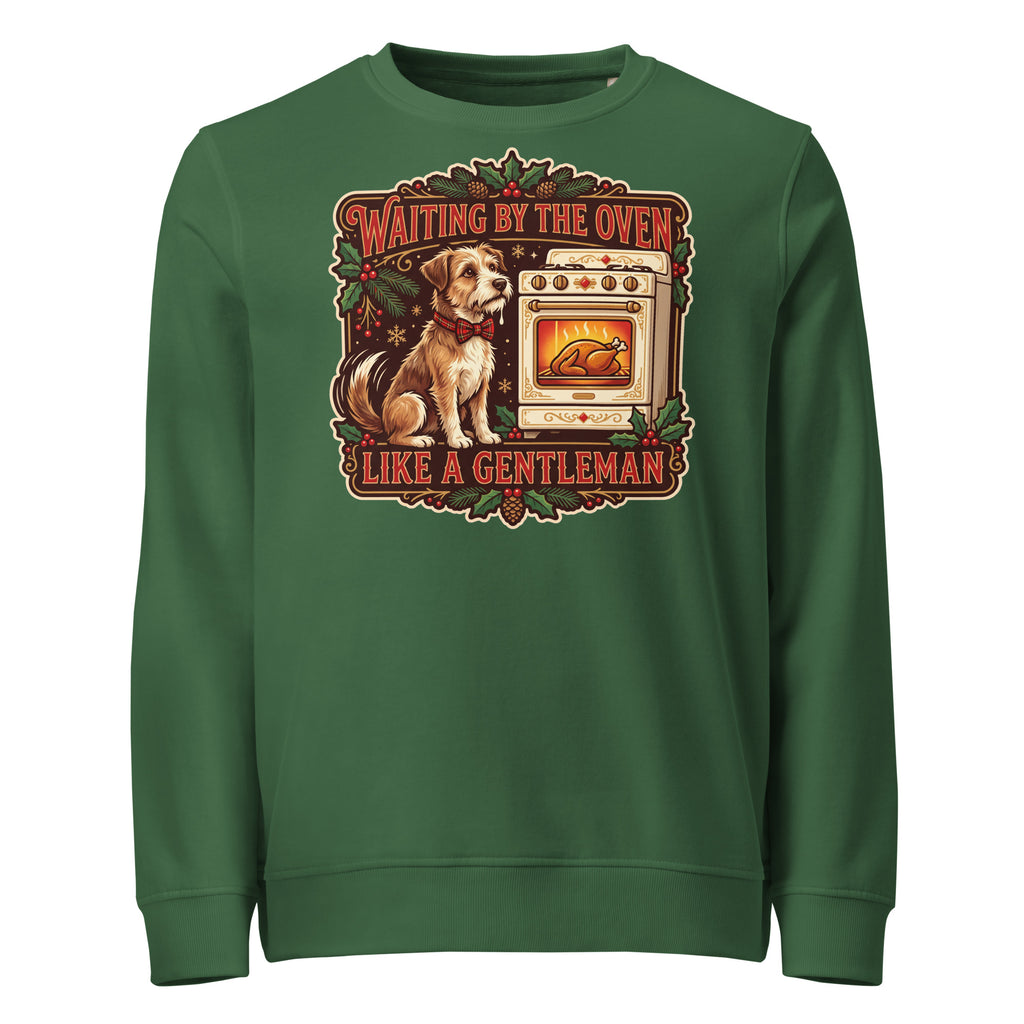 Waiting By The Oven Like A Gentleman Christmas Mid-Weight Sweatshirt - Ricki Robin