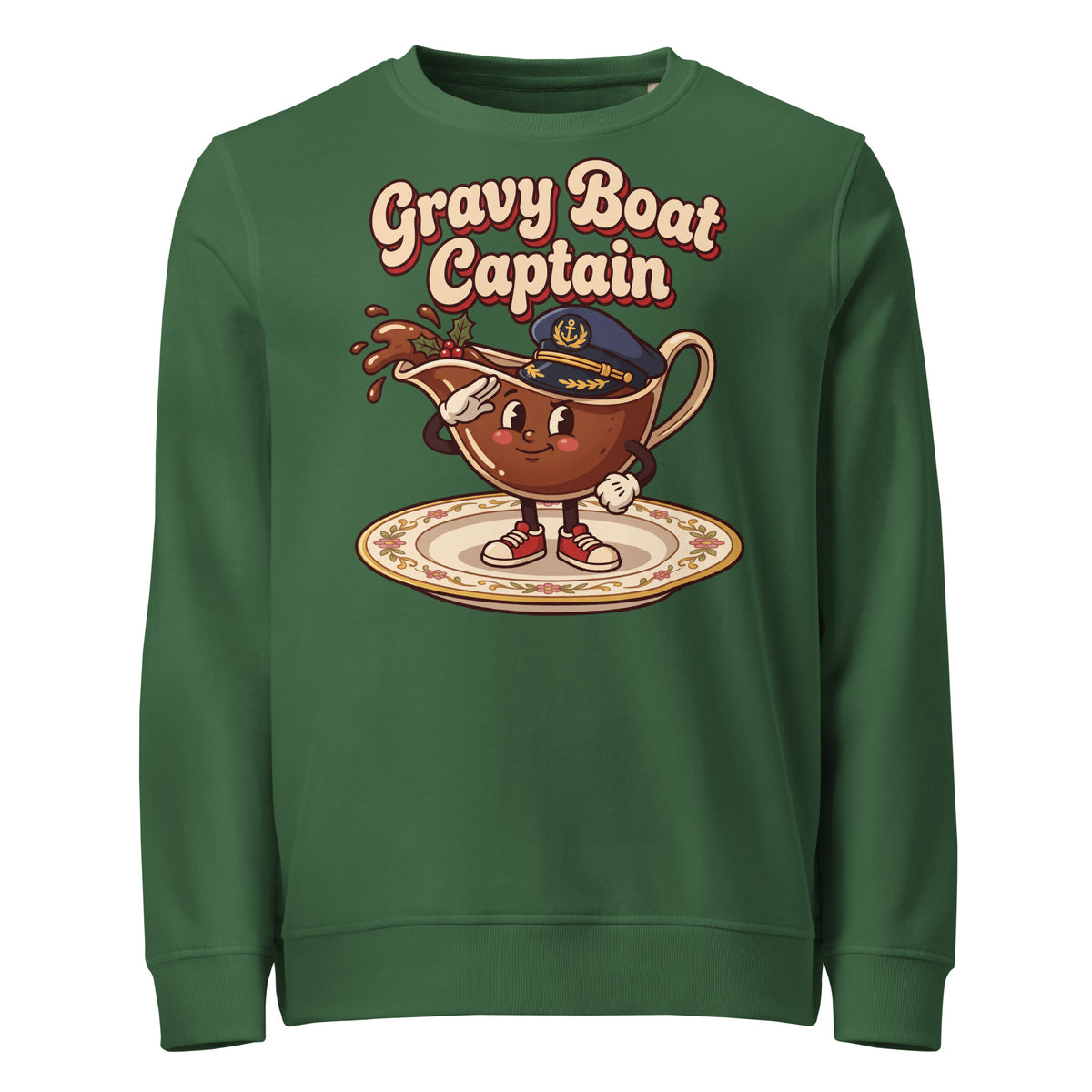 Gravy Boat Captain Christmas Mid-Weight Sweatshirt - Ricki Robin