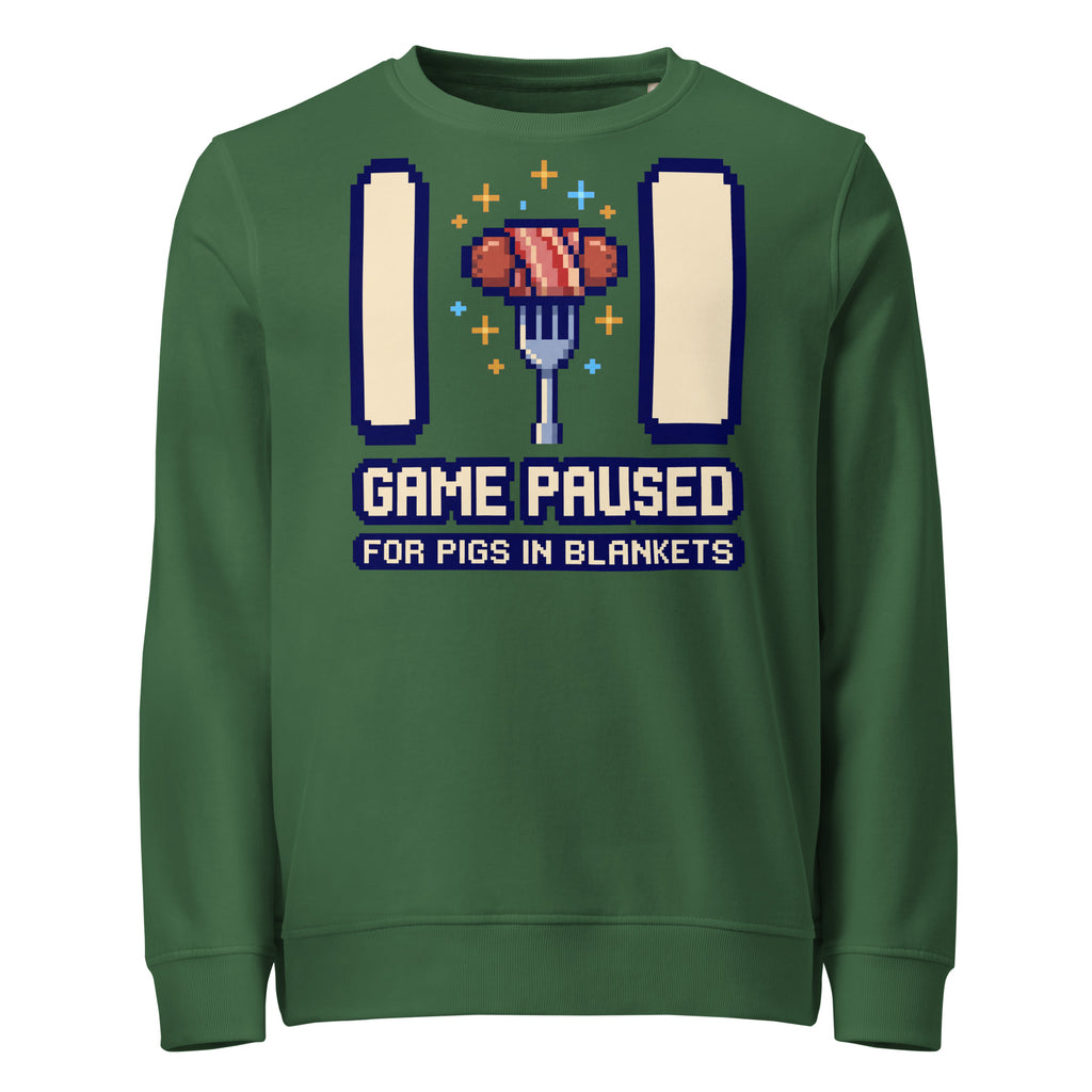 Game Paused For Pigs In Blankets Christmas Mid-Weight Sweatshirt - Ricki Robin
